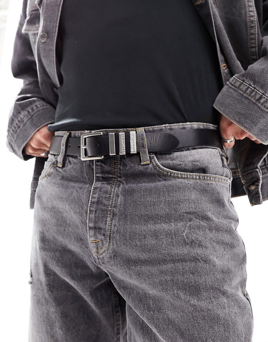 Cintura in pelle nera da 30 mm - AllSaints - Modalova