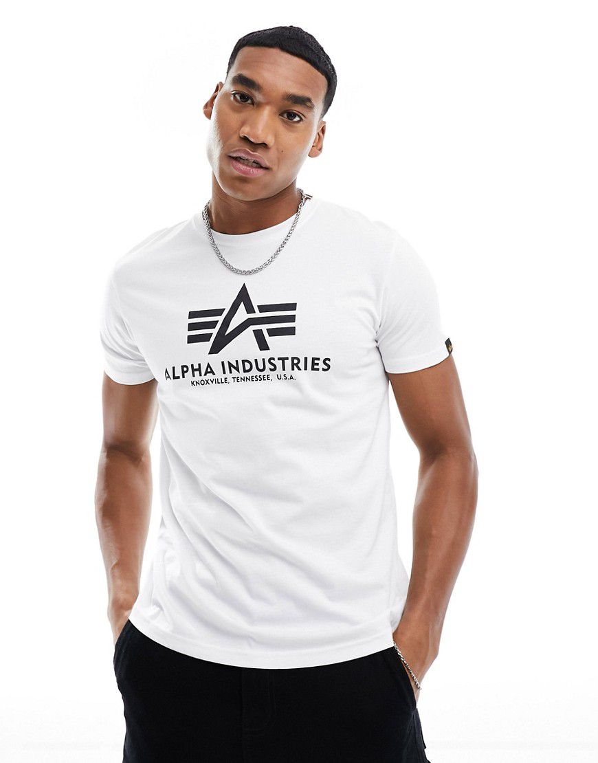 T-shirt bianca con logo sul petto - Alpha Industries - Modalova