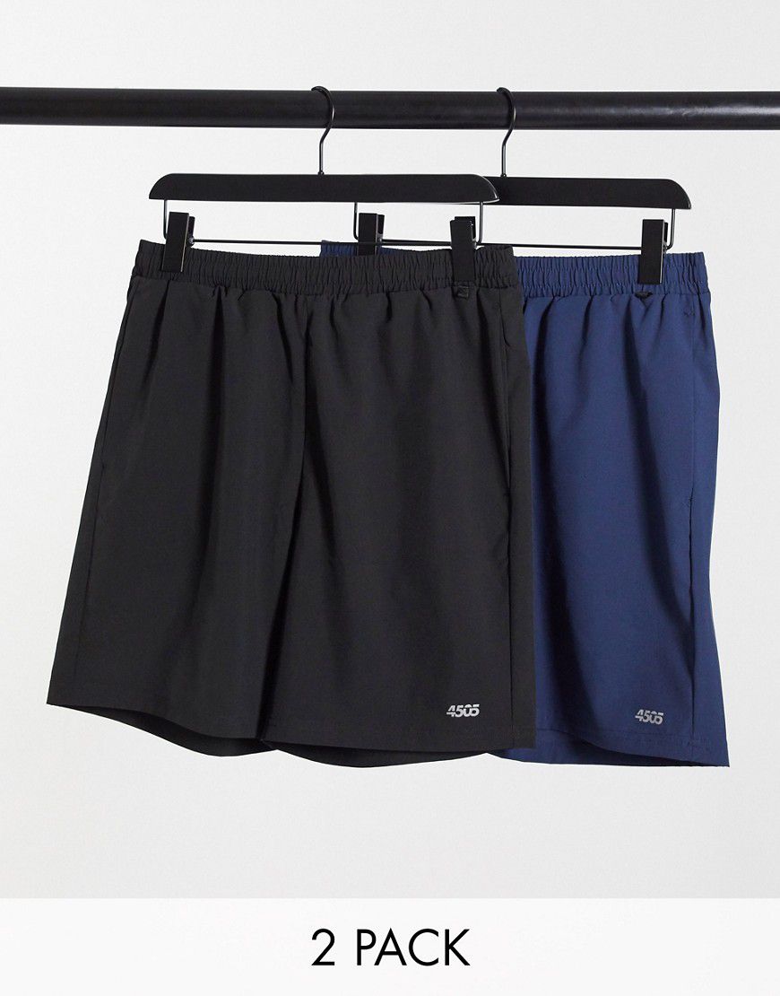 Icon - Confezione da 2 pantaloncini da allenamento da 18 cm quick dry - ASOS - Modalova