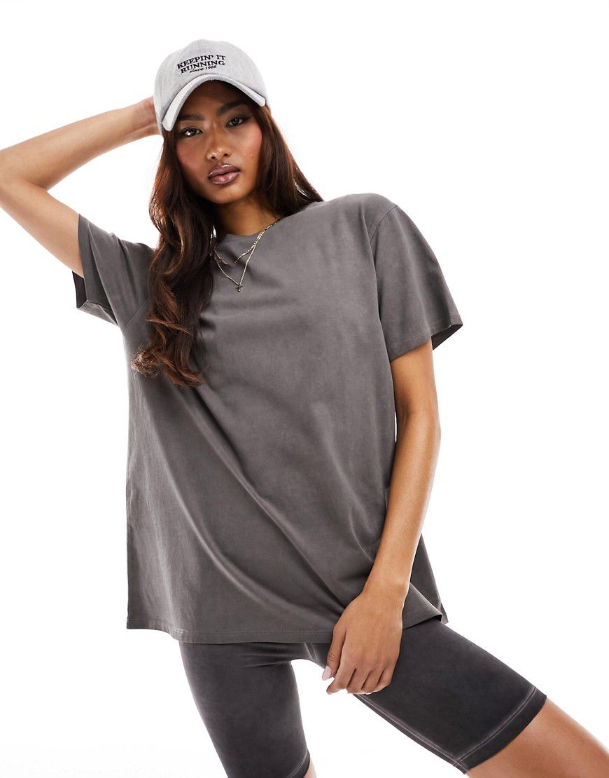 Icon - T-shirt oversize quick dry antracite slavato - ASOS - Modalova