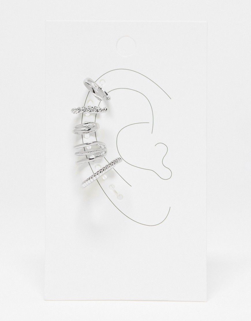 Confezione da 5 orecchini ear cuff color con dettagli misti - ASOS DESIGN - Modalova