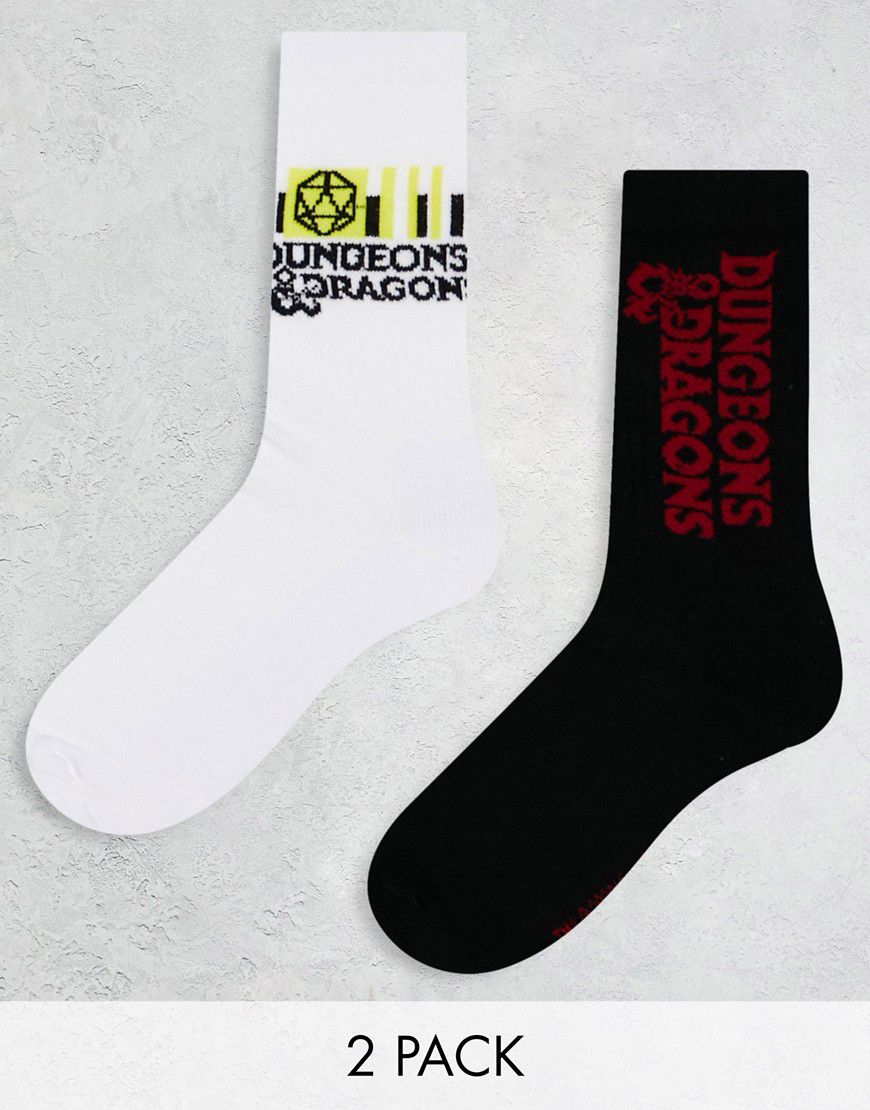 Confezione da 2 paia di calzini sportivi con design "Dungeons & Dragons" - ASOS DESIGN - Modalova