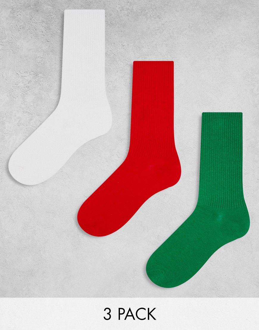 Confezione da 3 paia di calzini in colori accesi - ASOS DESIGN - Modalova