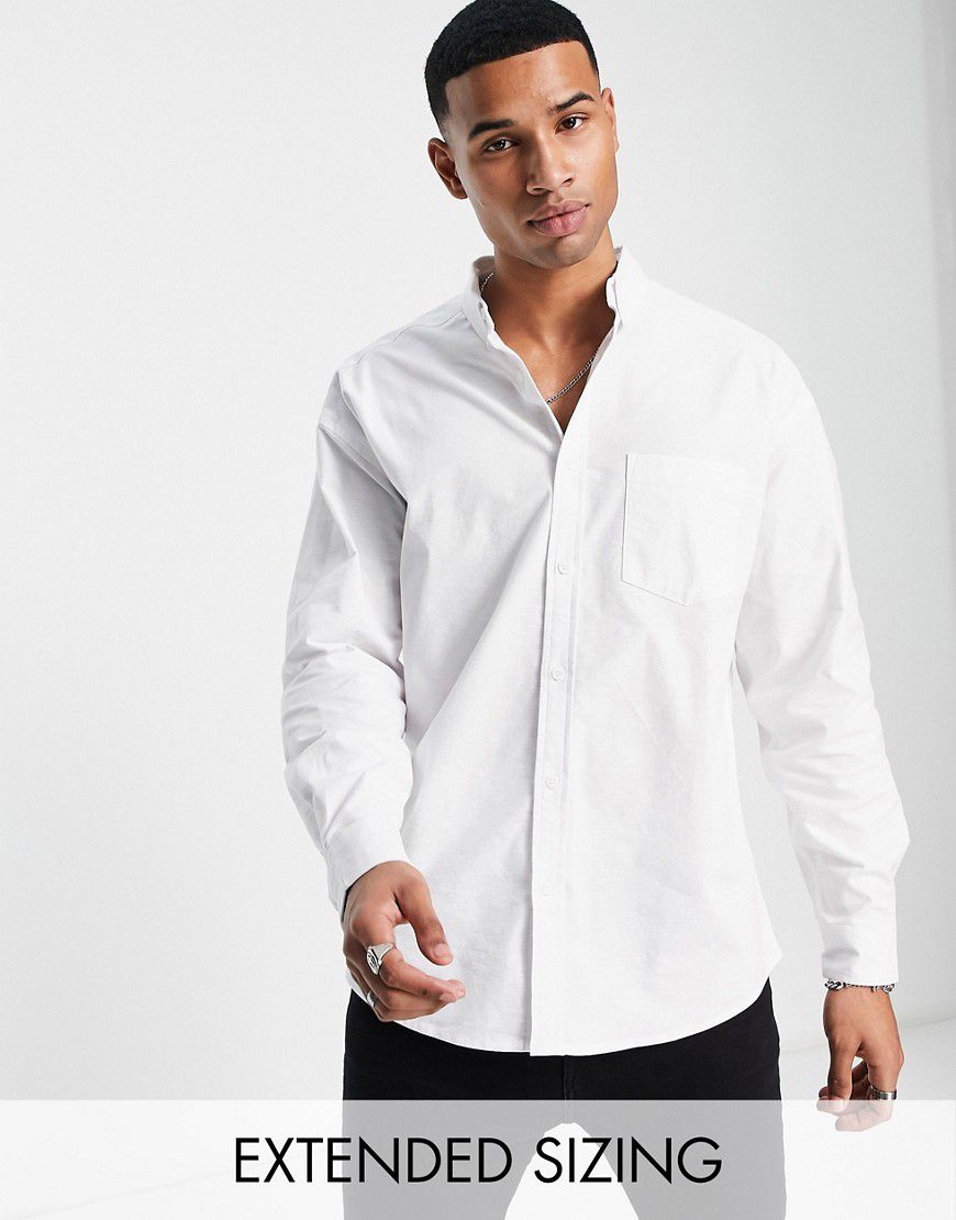 Camicia Oxford oversize anni '90 bianca - ASOS DESIGN - Modalova