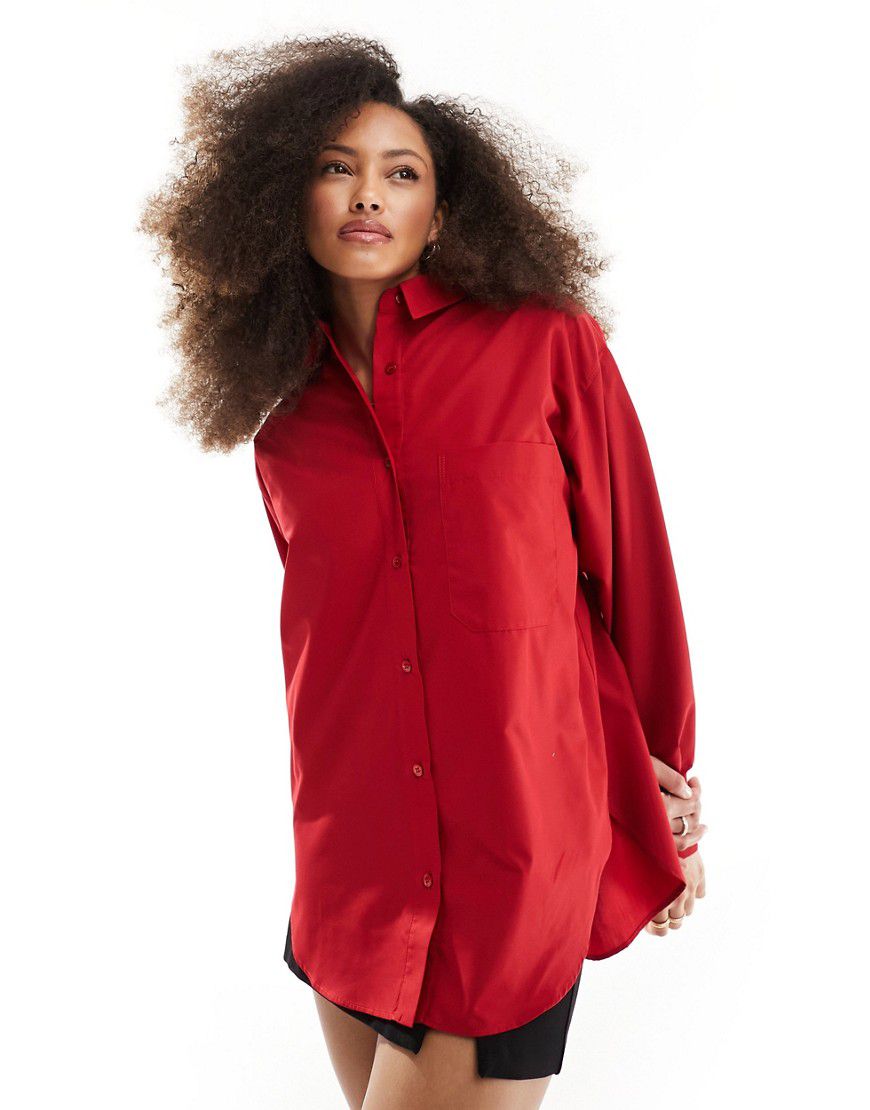 Camicia Oxford rossa - ASOS DESIGN - Modalova