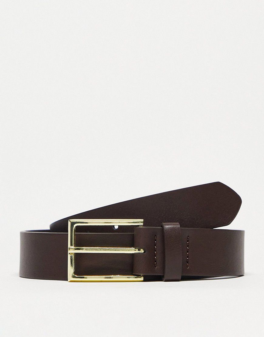 Cintura elegante in pelle sintetica con fibbia oro - ASOS DESIGN - Modalova