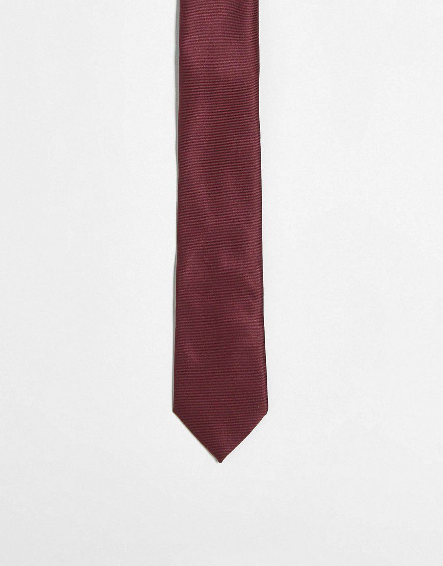 Cravatta sottile bordeaux - ASOS DESIGN - Modalova
