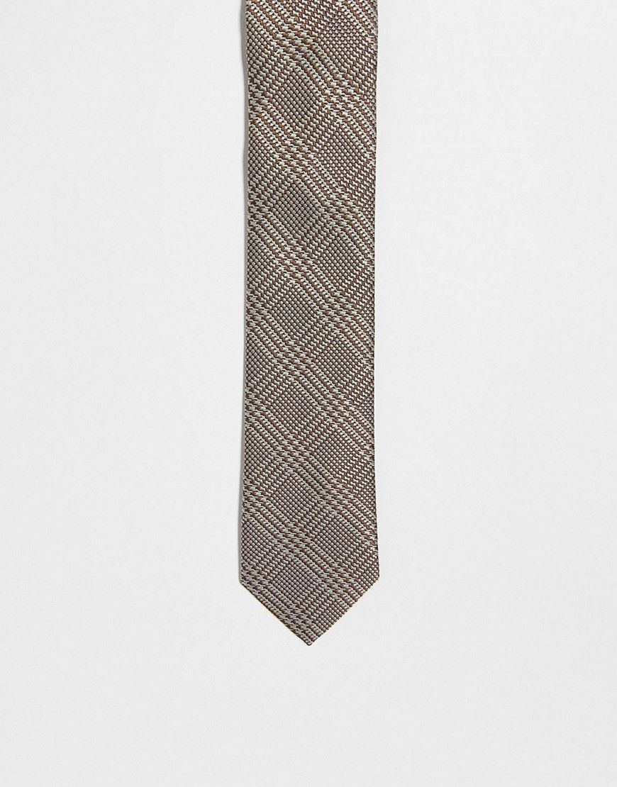 Cravatta sottile a quadri - ASOS DESIGN - Modalova