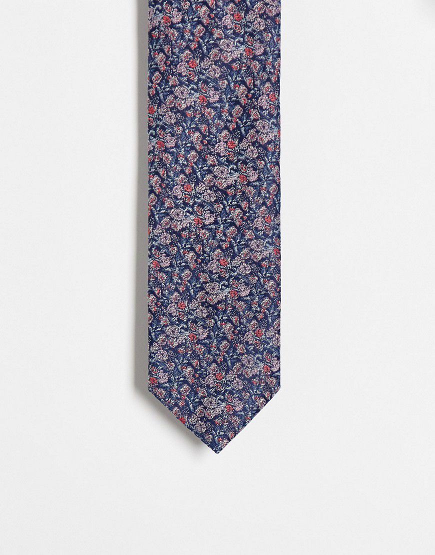Cravatta sottile rossa a fiorellini - ASOS DESIGN - Modalova