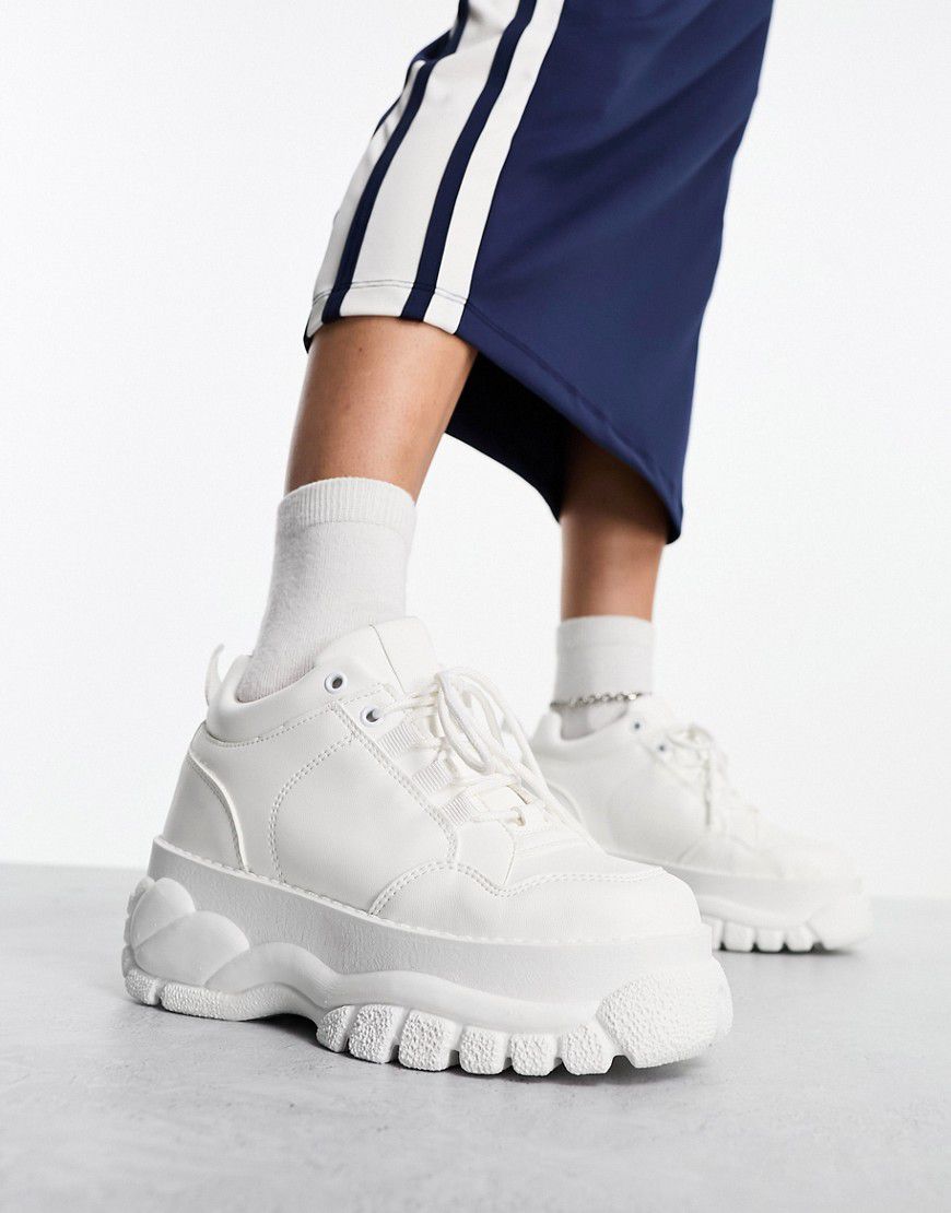 Defy - Chunky sneakers bianche con suola flatform - ASOS DESIGN - Modalova