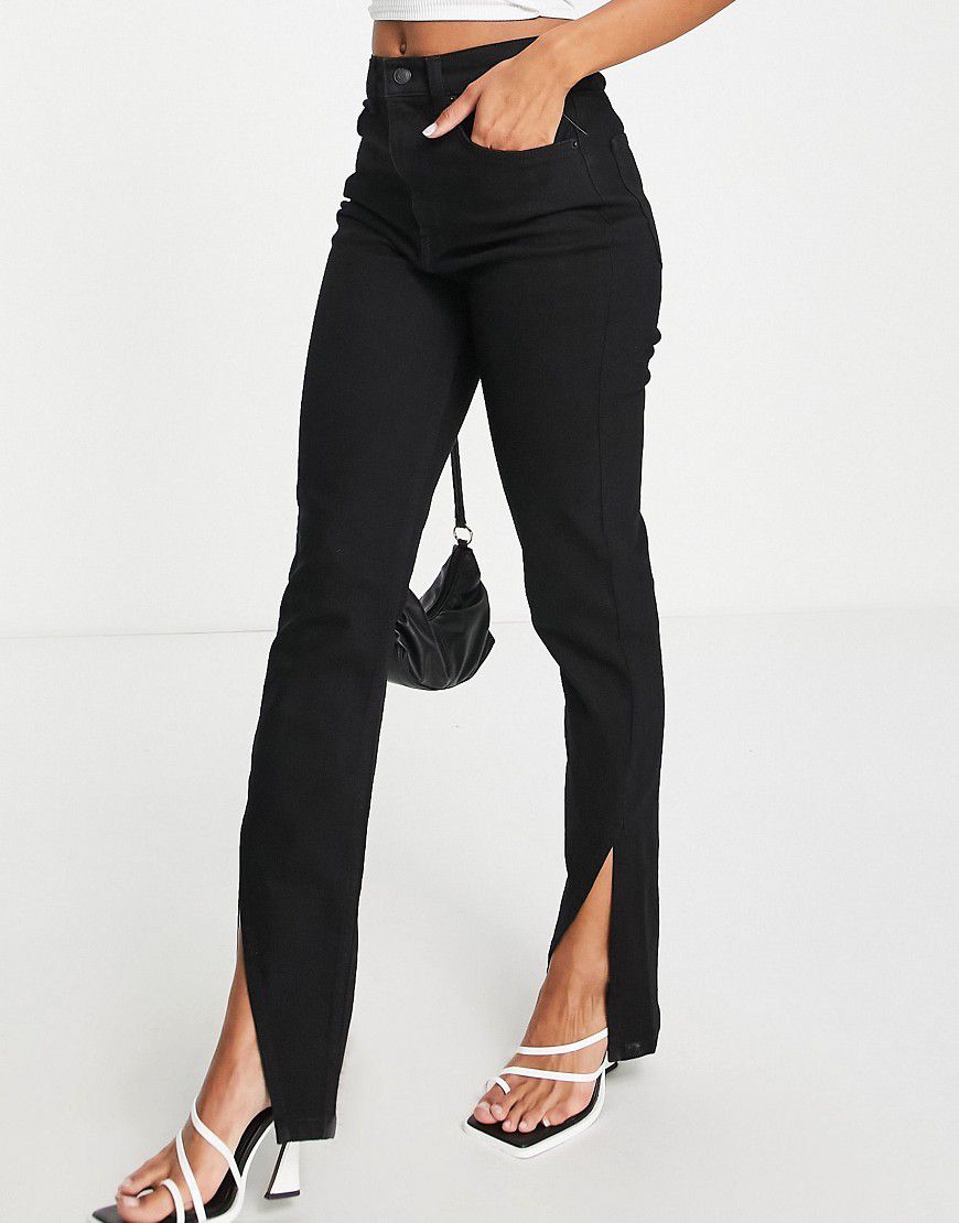 Jeans dritti con spacco sul fondo neri - ASOS DESIGN - Modalova