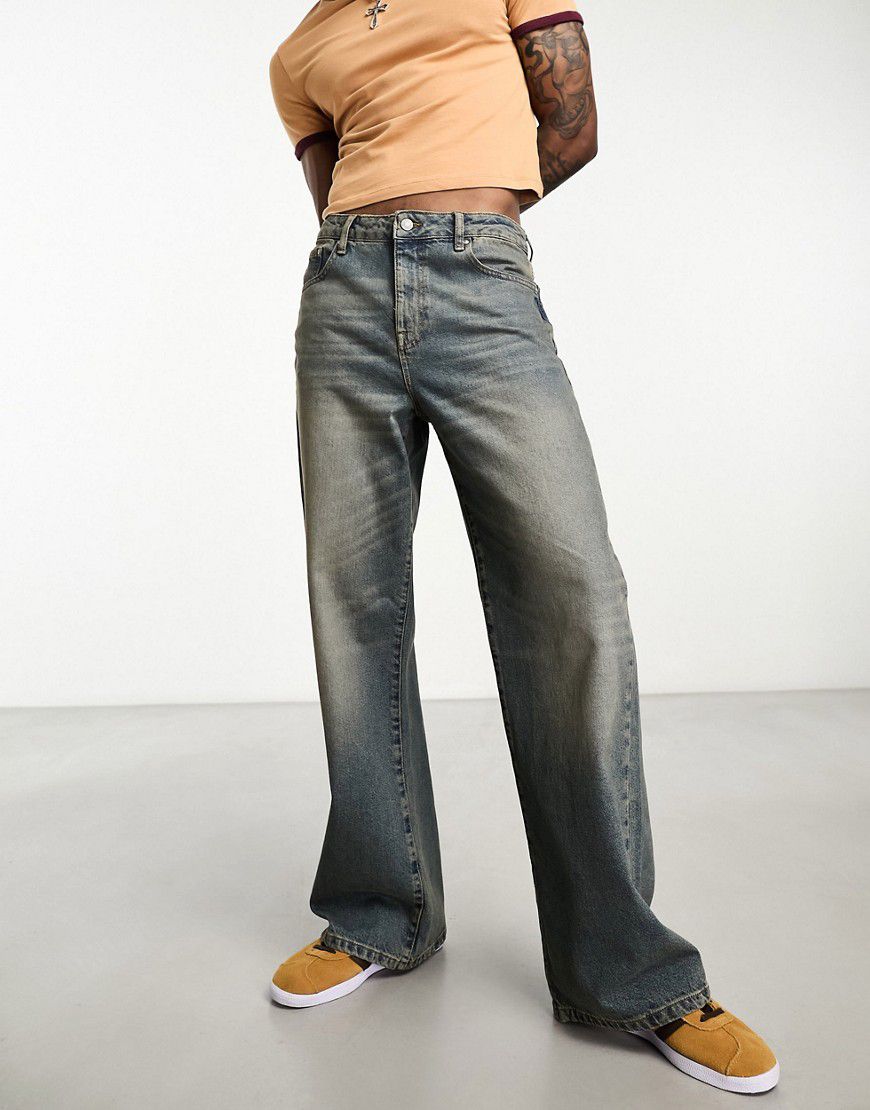 Jeans larghi con fondo ampio tinti vintage - ASOS DESIGN - Modalova