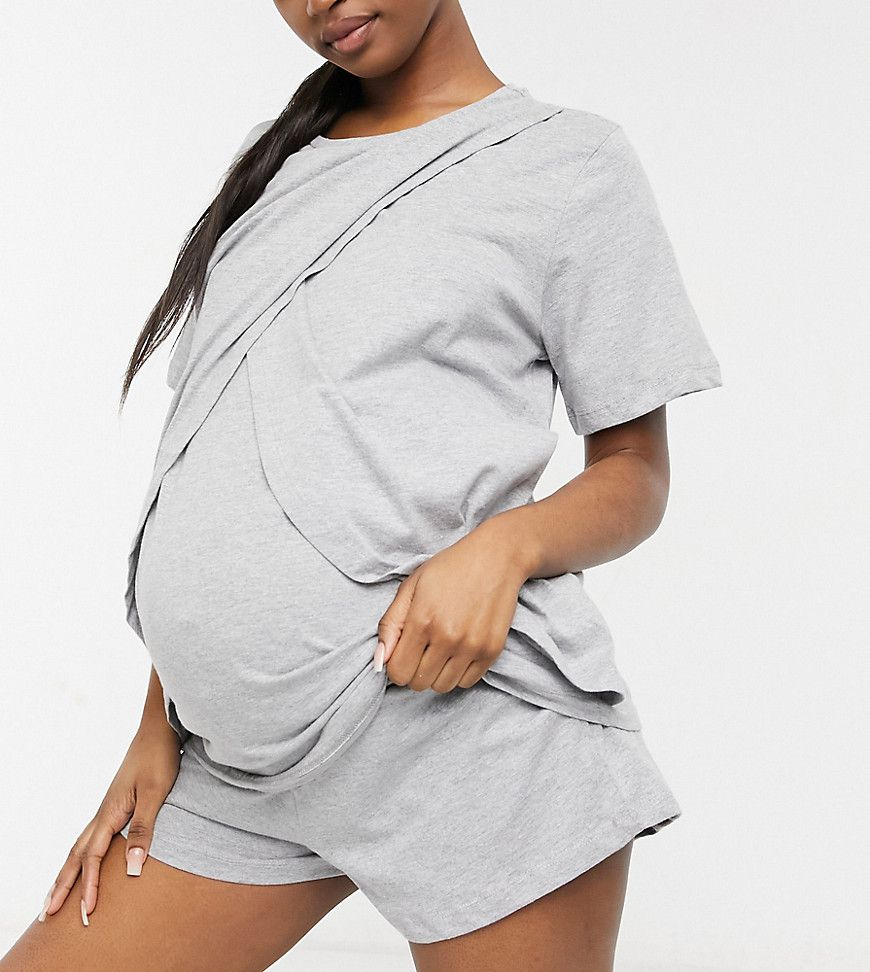 ASOS DESIGN Maternity - Pantaloncini del pigiama mix & match in jersey mélange - ASOS Maternity - Modalova