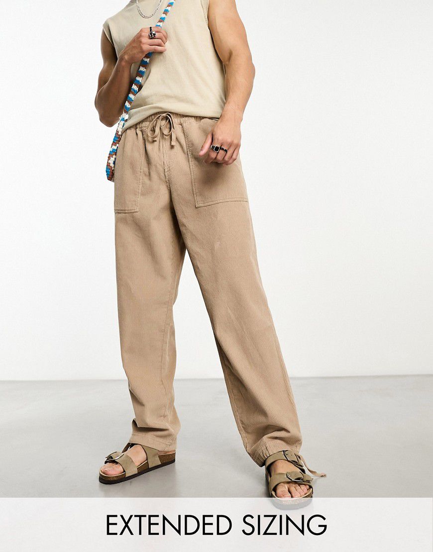 Pantaloni ampi in velluto a coste color cuoio - ASOS DESIGN - Modalova