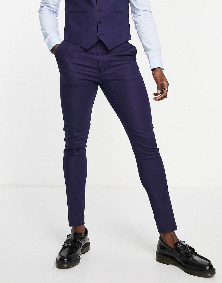 Pantaloni da abito super skinny in misto lino - ASOS DESIGN - Modalova