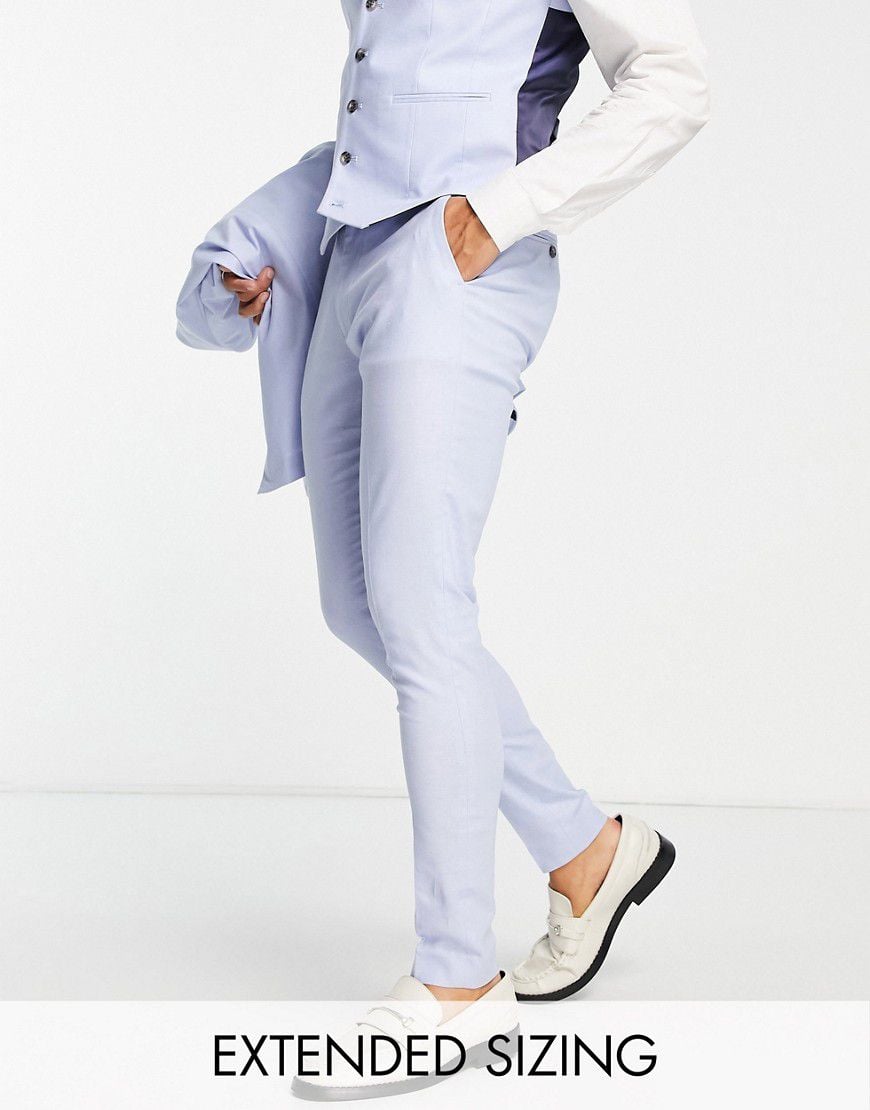 Pantaloni da abito super skinny in misto lino - ASOS DESIGN - Modalova