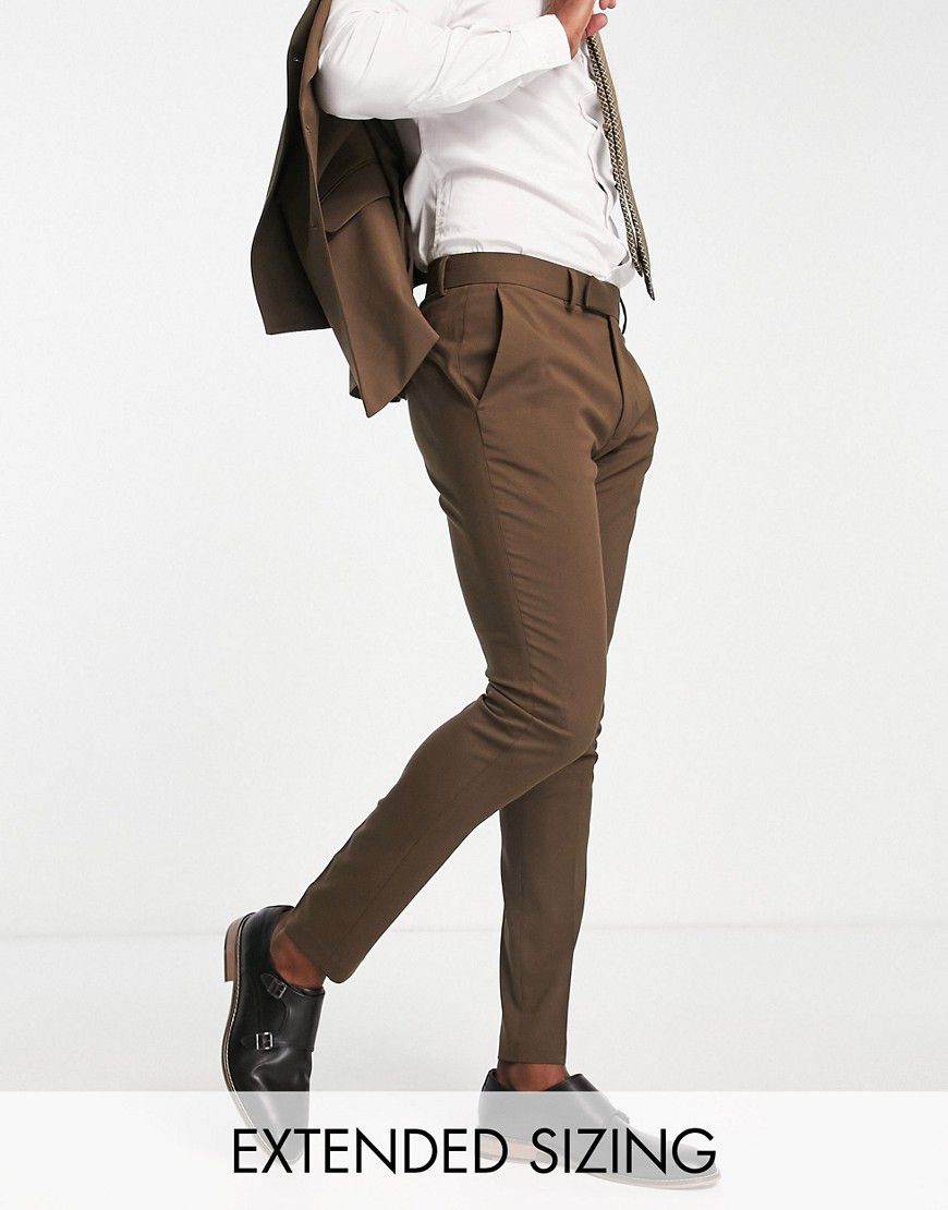 Pantaloni da abito skinny cioccolato - ASOS DESIGN - Modalova