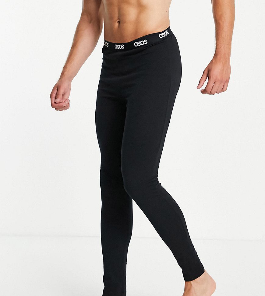 Pantaloni da casa neri super skinny con fascia in vita con logo - ASOS DESIGN - Modalova