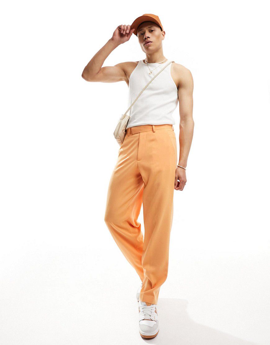 Pantaloni eleganti a fondo ampio arancioni - ASOS DESIGN - Modalova