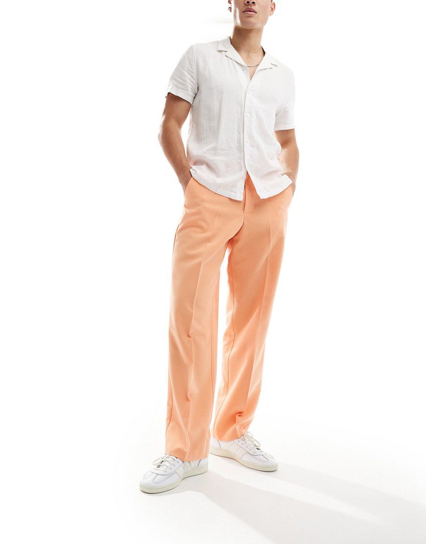 Pantaloni eleganti a fondo ampio arancioni - ASOS DESIGN - Modalova