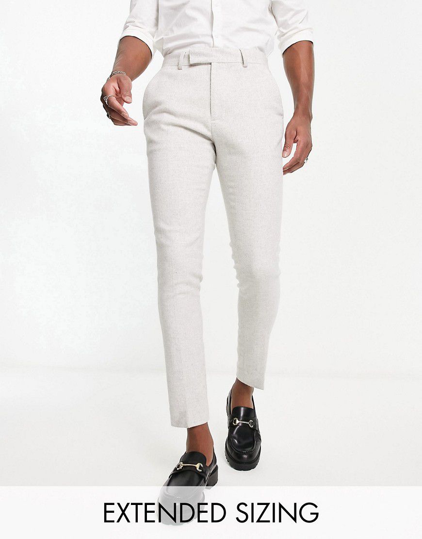 Pantaloni super skinny eleganti in misto lana a quadretti - ASOS DESIGN - Modalova