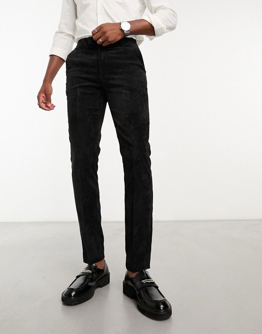 Pantaloni skinny eleganti neri in velluto a coste in coordinato - ASOS DESIGN - Modalova