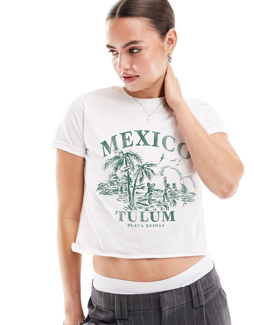T-shirt mini bianca con grafica "Mexico" - ASOS DESIGN - Modalova