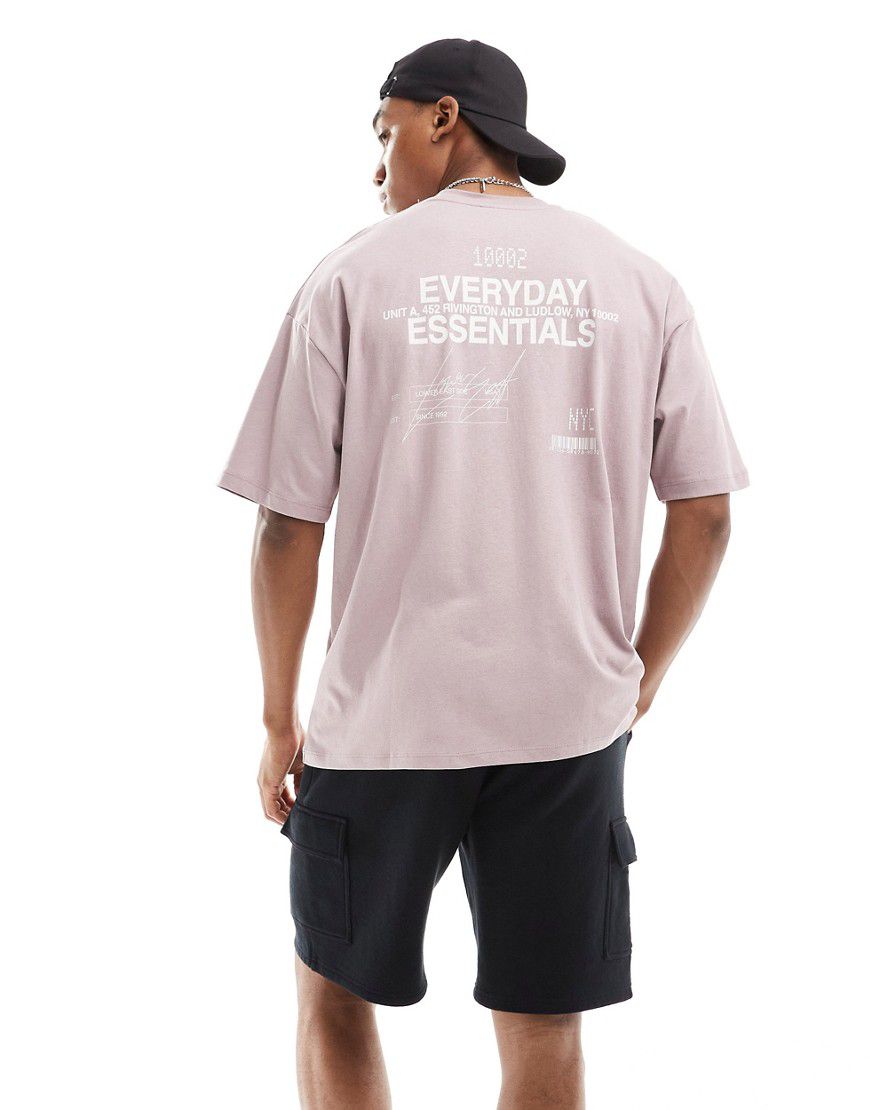 T-shirt oversize lilla con scritta stampata sul retro - ASOS DESIGN - Modalova