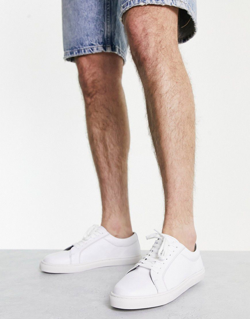 Sneakers stringate in pelle bianca stile minimal - Bolongaro Trevor - Modalova