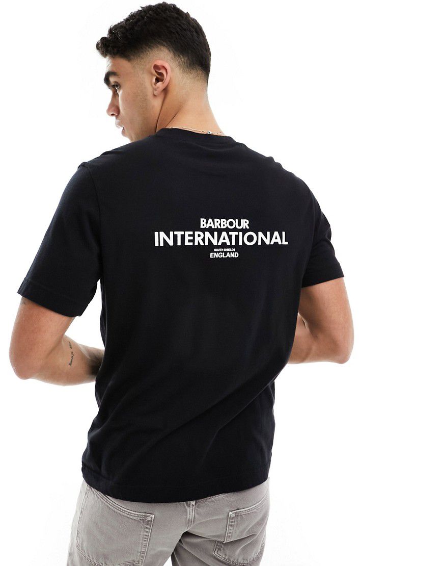 International - Simons - T-shirt nera con logo - Barbour - Modalova
