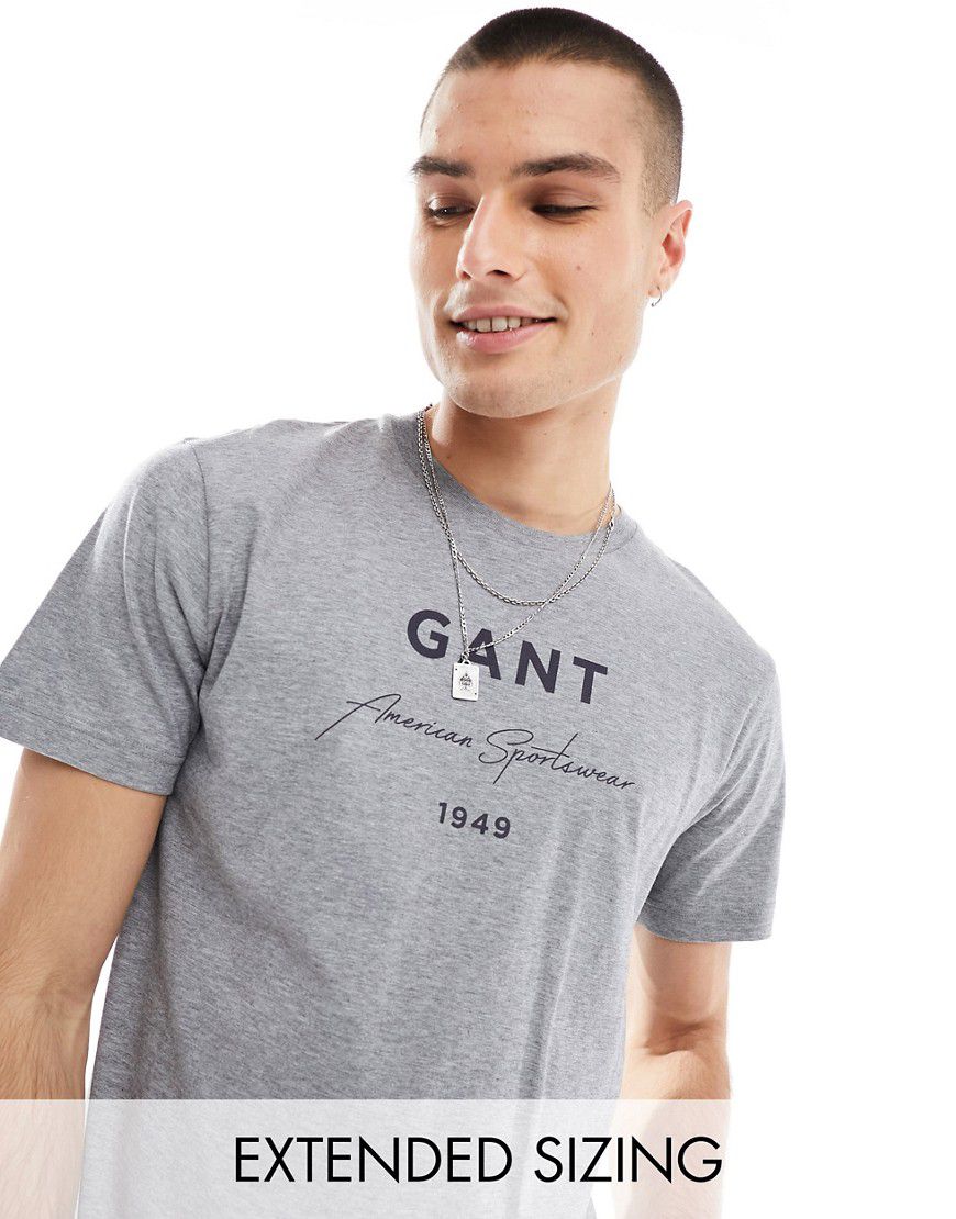 T-shirt mélange con stampa del logo - Gant - Modalova