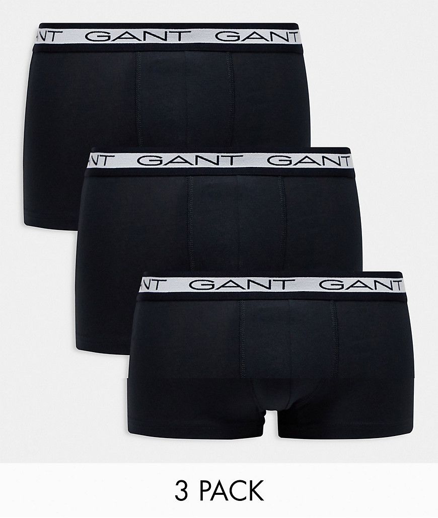Confezione da 3 paia di boxer aderenti neri con fascia in vita con logo - Gant - Modalova