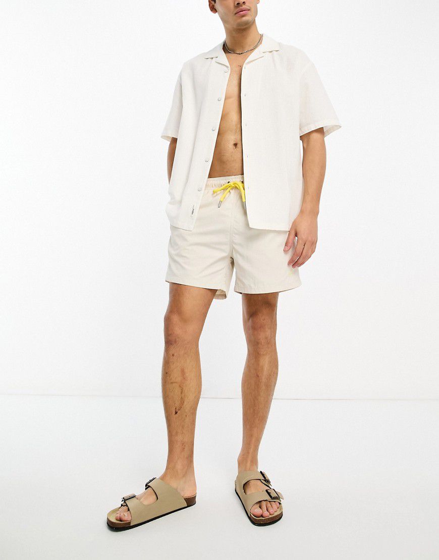 Pantaloncini da bagno color crema con logo piccolo - Gant - Modalova