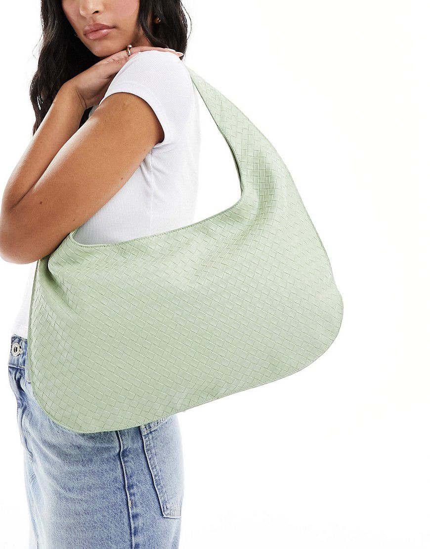 Maxi borsa da spalla verde pallido intrecciata - Glamorous - Modalova