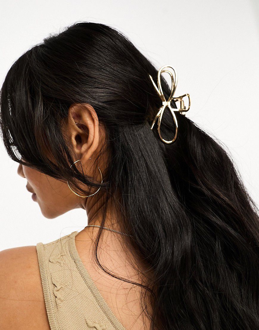 Pinza per capelli in metallo color a forma di fiocco - Glamorous - Modalova