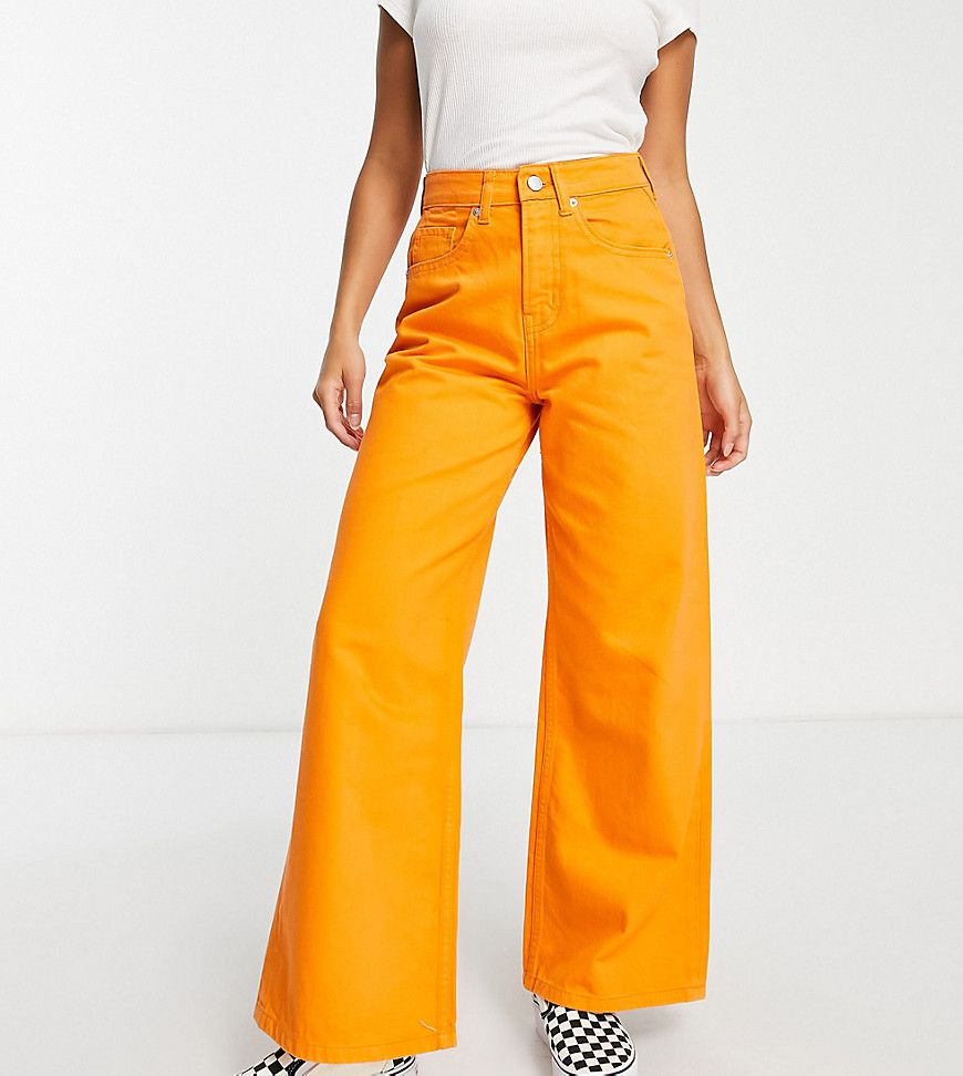 DTT Petite - Jeans a fondo ampio arancioni a vita alta - Don't Think Twice - Modalova