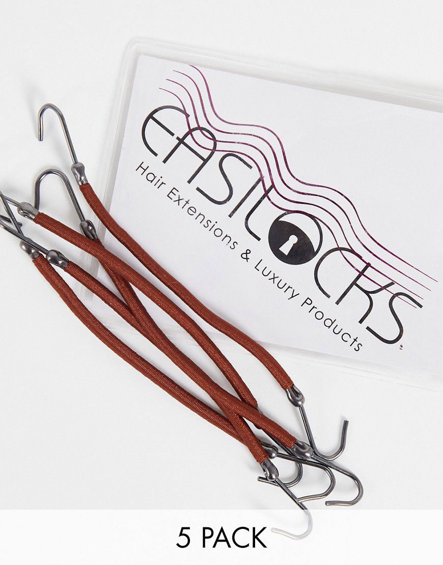 Confezione da 5 elastici per capelli a corda marroni - Easilocks - Modalova
