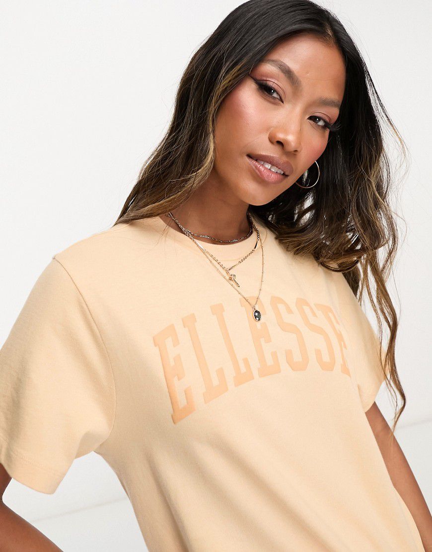 Tressa - T-shirt marrone chiaro con logo stile college - ellesse - Modalova