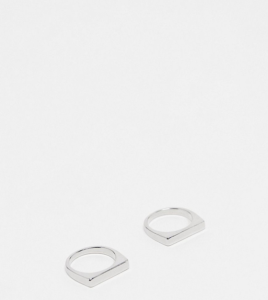 Confezione da 2 anelli color con design rettangolare - FADED FUTURE - Modalova