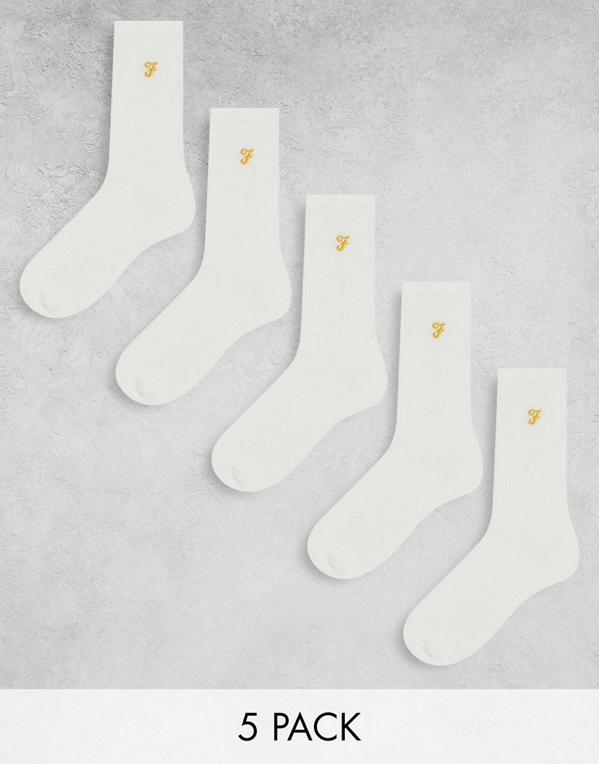 Confezione da 5 paia di calzini bianchi - Farah - Modalova