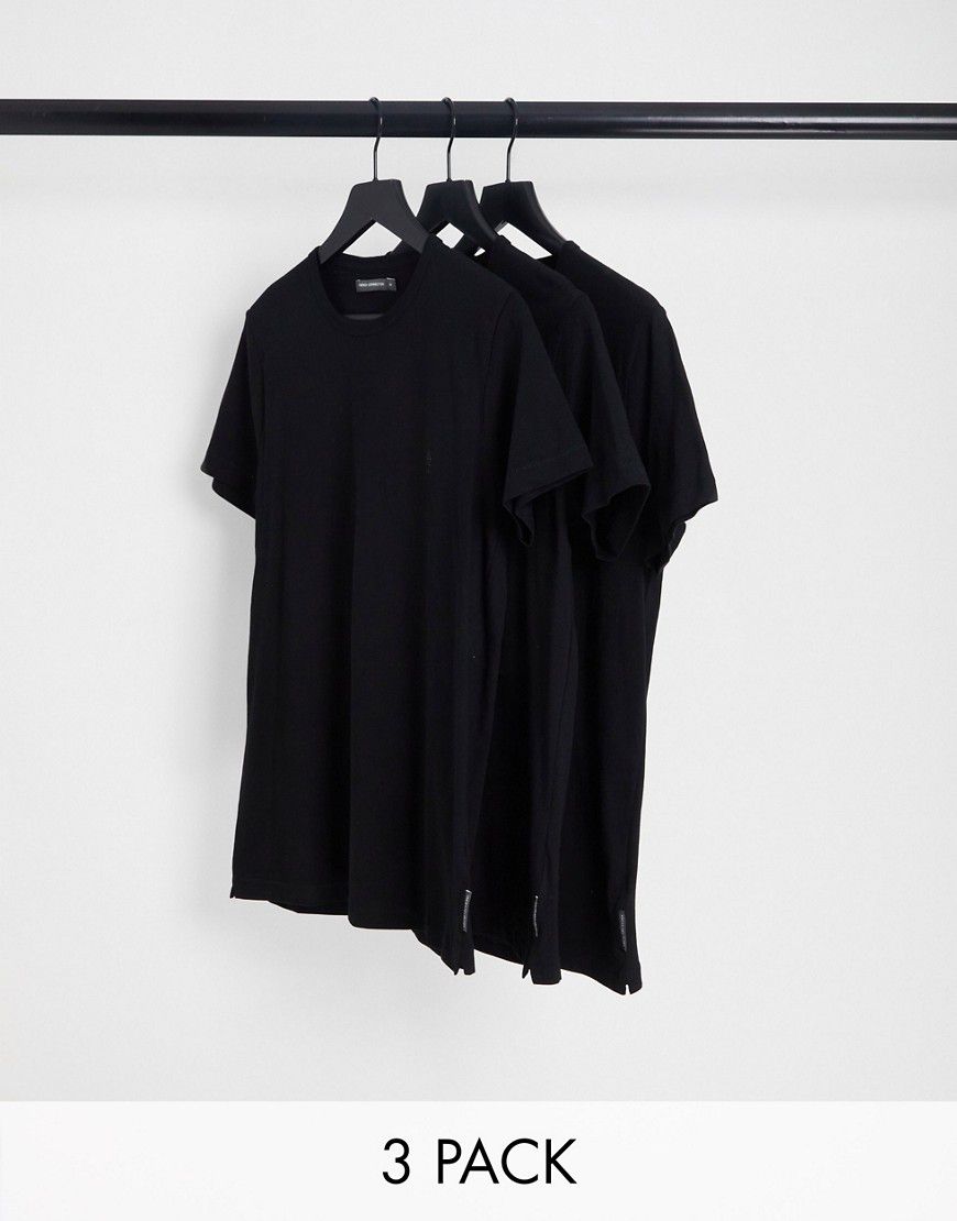 Confezione da 3 t-shirt da casa nere - French Connection - Modalova