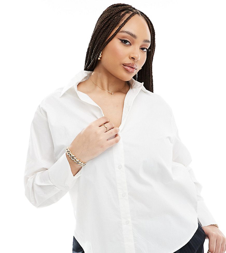 Camicia bianca in popeline di cotone - In The Style Plus - Modalova