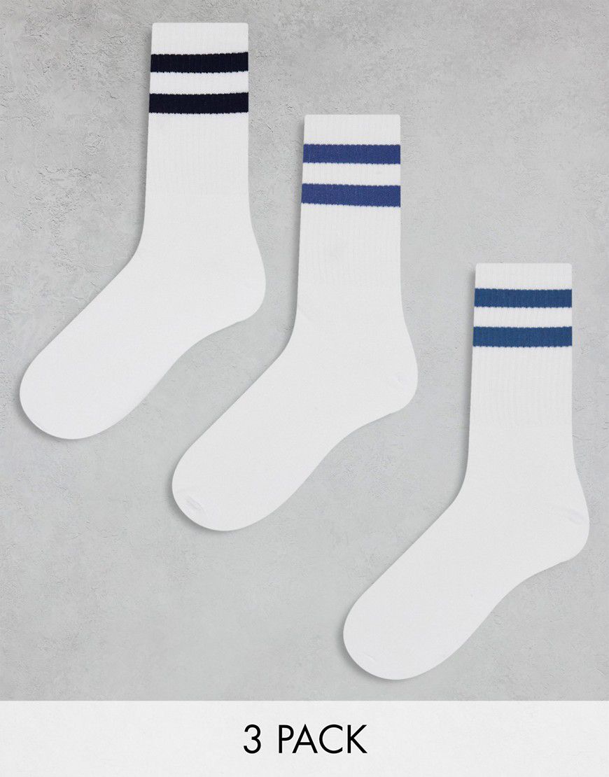 Confezione da 3 paia di calzini sportivi con righe - Jack & Jones - Modalova