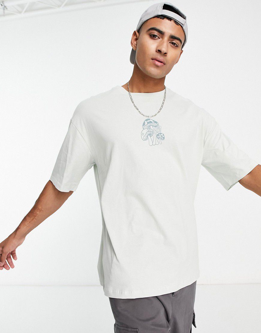 Originals - T-shirt oversize chiaro con stampa funghi - Jack & Jones - Modalova