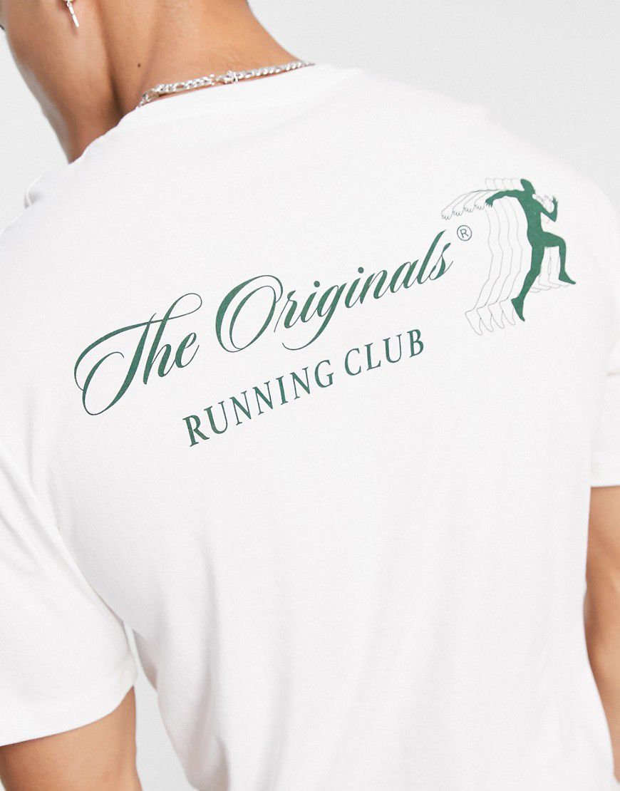 Originals - T-shirt oversize bianca con stampa "Run Club" sul retro - Jack & Jones - Modalova