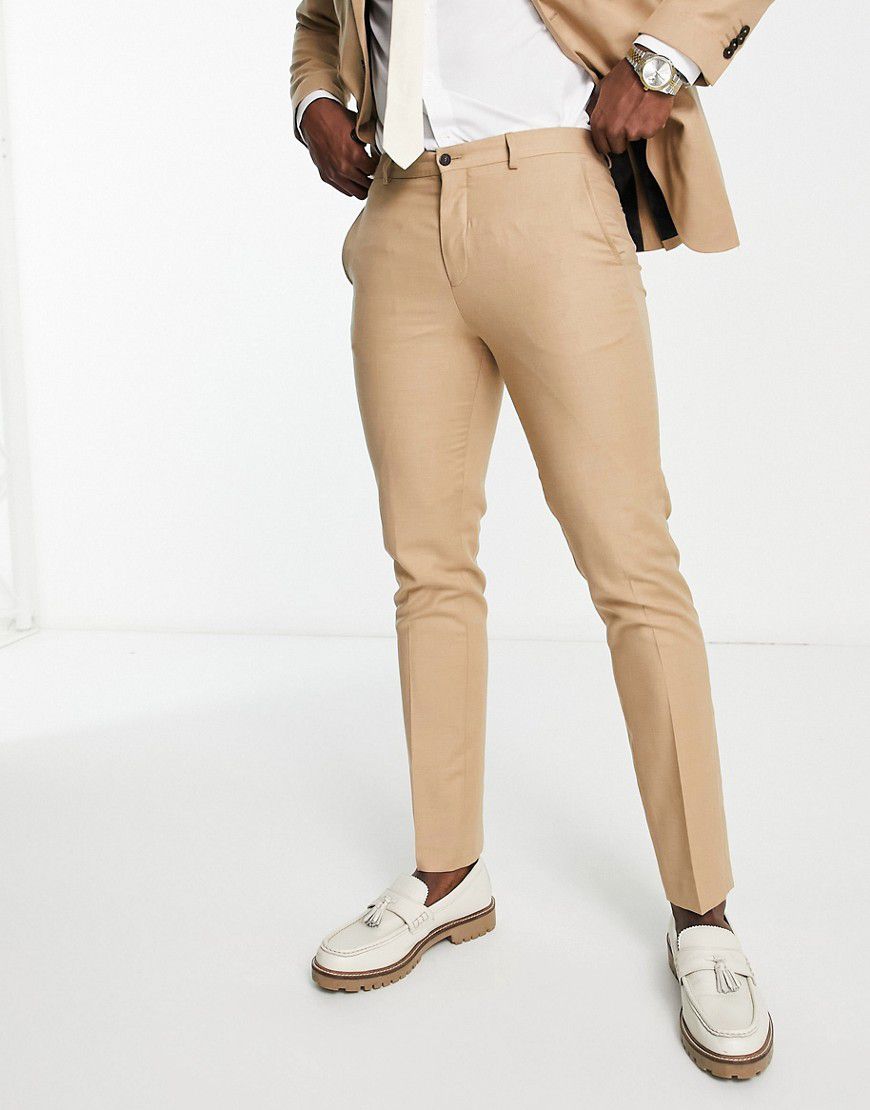 Premium - Pantaloni da abito super slim color sabbia - Jack & Jones - Modalova