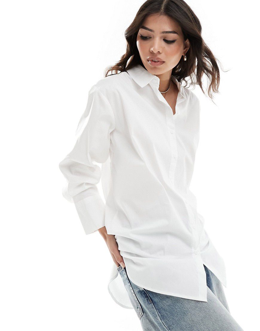 Camicia oversize taglio lungo bianca - JDY - Modalova