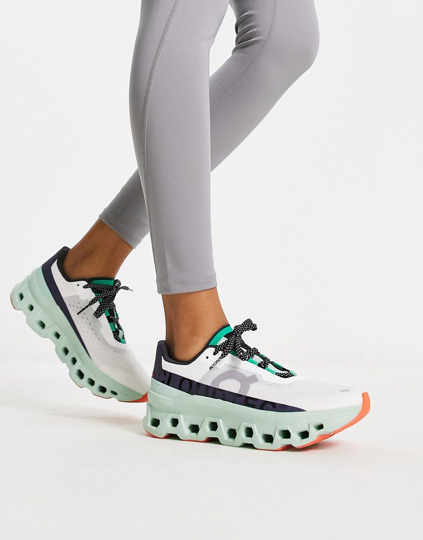 ON - Cloudmonster - Sneakers bianche e verdi - On Running - Modalova
