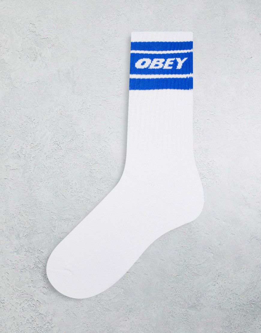 Calzini bianchi e blu con logo - Obey - Modalova