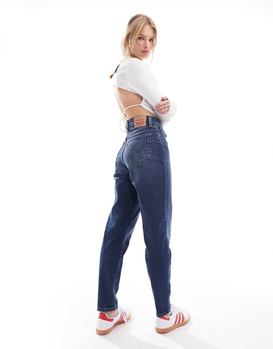 Mom jeans a vita alta lavaggio scuro - Levi's - Modalova